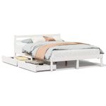 Casa si Gradina - Mobilier - Paturi si accesorii - Paturi - Cadru de pat fara saltea, alb, 140x200 cm, lemn masiv pin - Infinity.ro