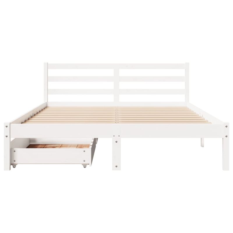 Casa si Gradina - Mobilier - Paturi si accesorii - Paturi - Cadru de pat fara saltea, alb, 140x200 cm, lemn masiv pin - Infinity.ro