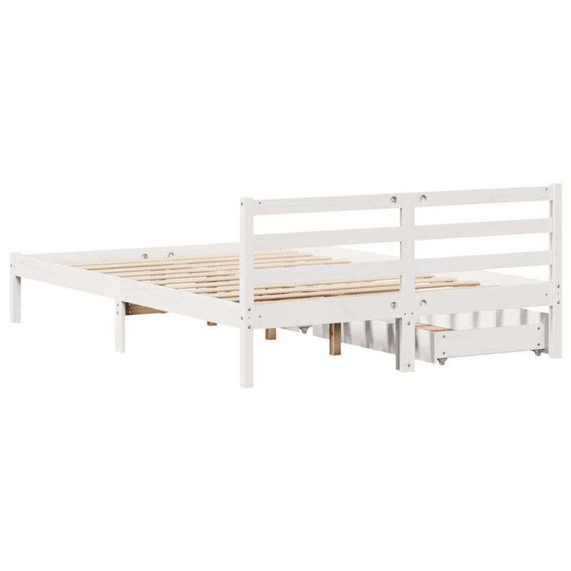 Casa si Gradina - Mobilier - Paturi si accesorii - Paturi - Cadru de pat fara saltea, alb, 140x200 cm, lemn masiv pin - Infinity.ro
