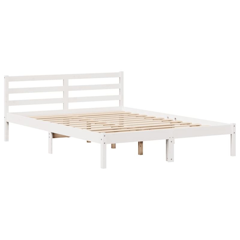Casa si Gradina - Mobilier - Paturi si accesorii - Paturi - Cadru de pat fara saltea, alb, 140x200 cm, lemn masiv pin - Infinity.ro