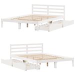 Casa si Gradina - Mobilier - Paturi si accesorii - Paturi - Cadru de pat fara saltea, alb, 140x200 cm, lemn masiv pin - Infinity.ro