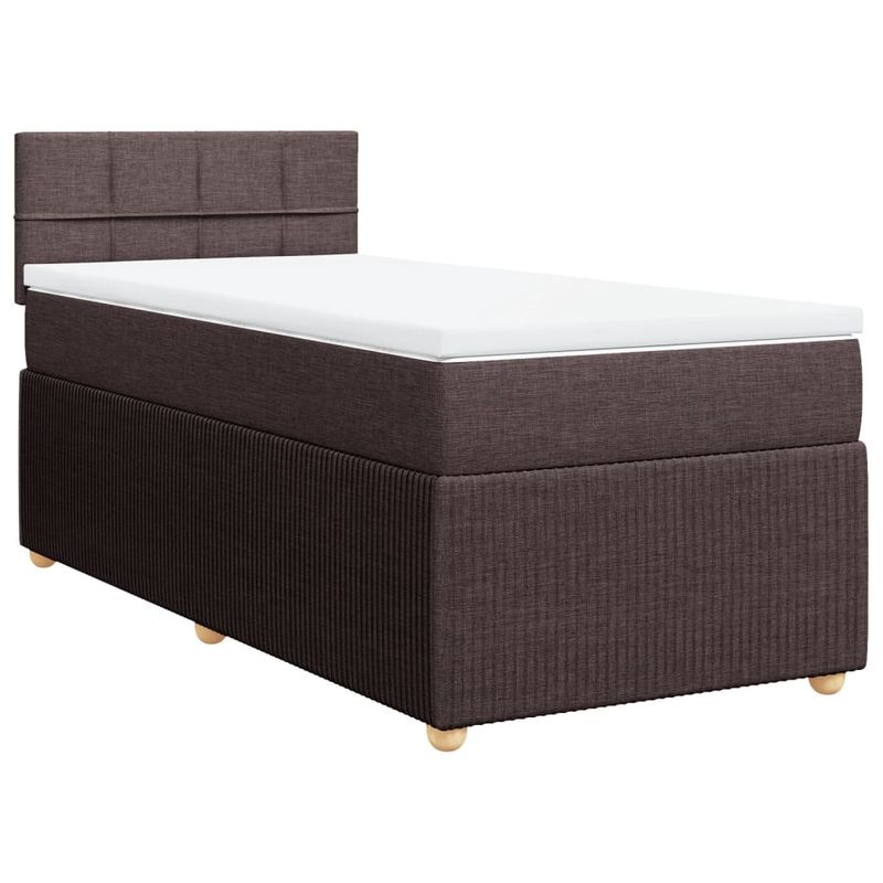 Casa si Gradina - Mobilier - Paturi si accesorii - Paturi - Pat box spring cu saltea, maro inchis, 80x200 cm, textil - Infinity.ro