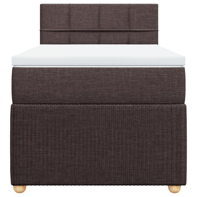 Casa si Gradina - Mobilier - Paturi si accesorii - Paturi - Pat box spring cu saltea, maro inchis, 80x200 cm, textil - Infinity.ro