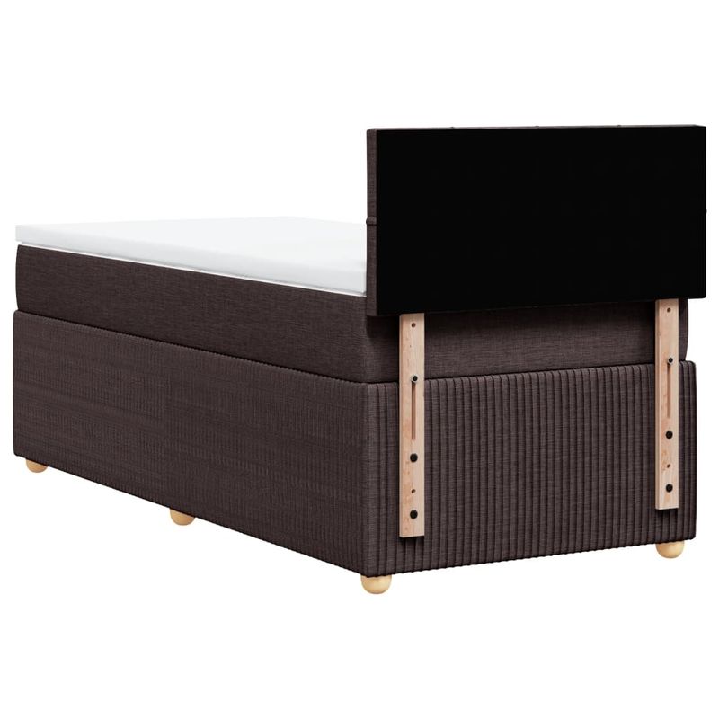 Casa si Gradina - Mobilier - Paturi si accesorii - Paturi - Pat box spring cu saltea, maro inchis, 80x200 cm, textil - Infinity.ro