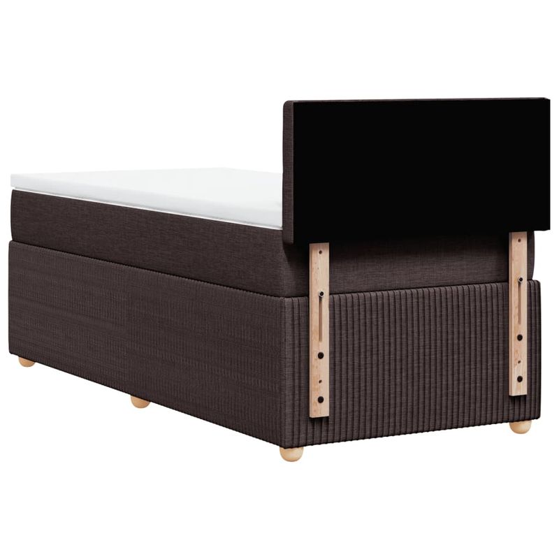 Casa si Gradina - Mobilier - Paturi si accesorii - Paturi - Pat box spring cu saltea, maro inchis, 80x200 cm, textil - Infinity.ro