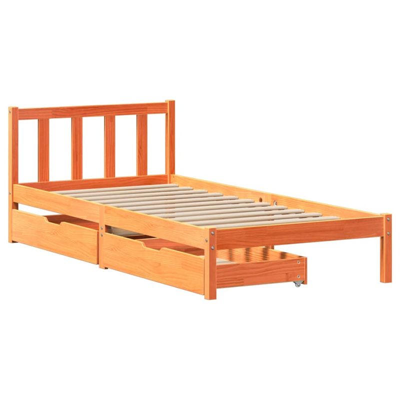 Casa si Gradina - Mobilier - Paturi si accesorii - Paturi - Pat de zi fara saltea, maro ceruit, 90x200 cm, lemn masiv pin - Infinity.ro