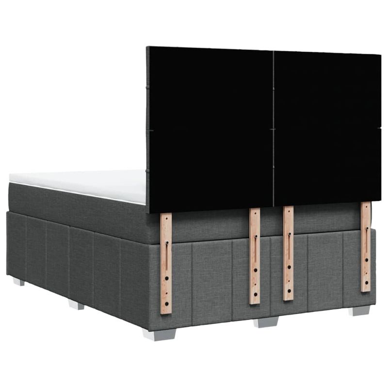 Casa si Gradina - Mobilier - Paturi si accesorii - Paturi - Pat box spring cu saltea, gri inchis, 140x190 cm, textil - Infinity.ro