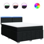 Casa si Gradina - Mobilier - Paturi si accesorii - Paturi - Pat box spring cu saltea, negru, 140x190 cm, textil - Infinity.ro