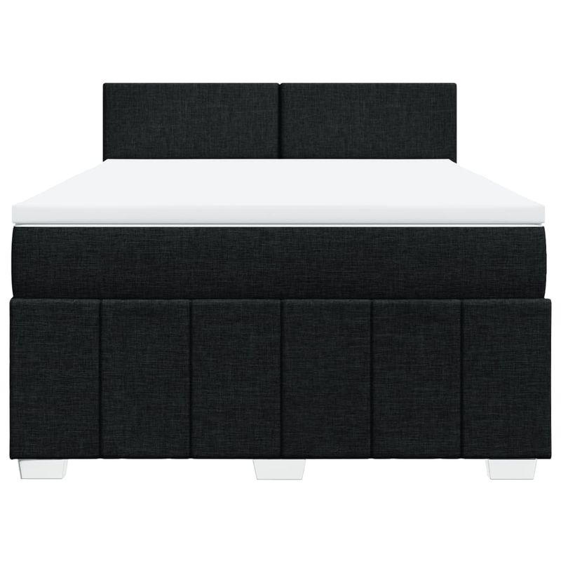 Casa si Gradina - Mobilier - Paturi si accesorii - Paturi - Pat box spring cu saltea, negru, 140x190 cm, textil - Infinity.ro