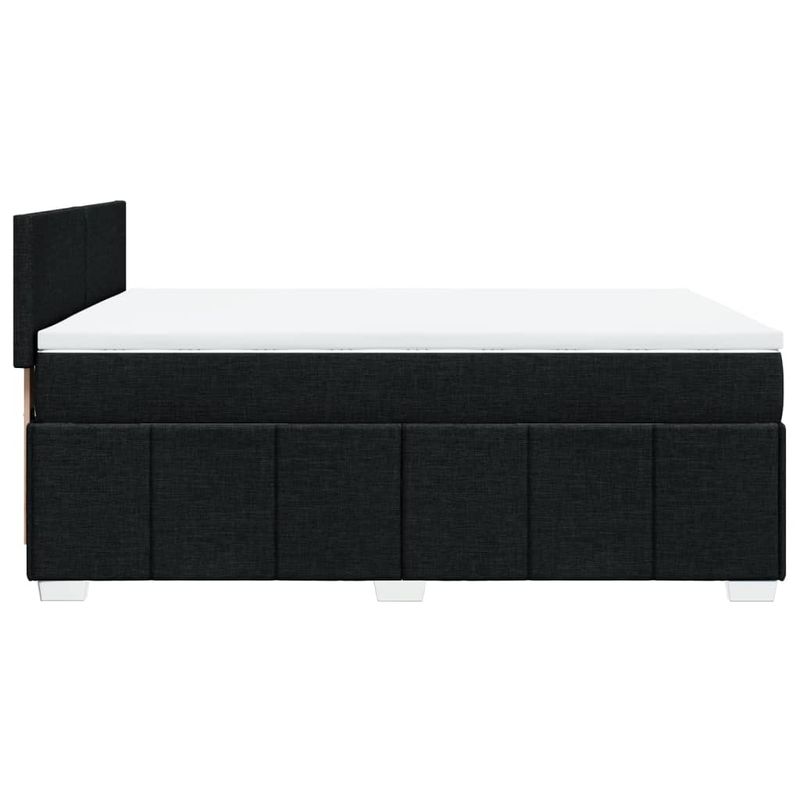 Casa si Gradina - Mobilier - Paturi si accesorii - Paturi - Pat box spring cu saltea, negru, 140x190 cm, textil - Infinity.ro