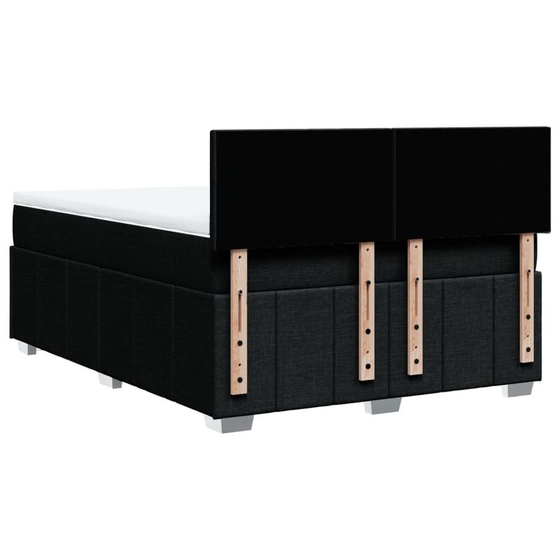 Casa si Gradina - Mobilier - Paturi si accesorii - Paturi - Pat box spring cu saltea, negru, 140x190 cm, textil - Infinity.ro