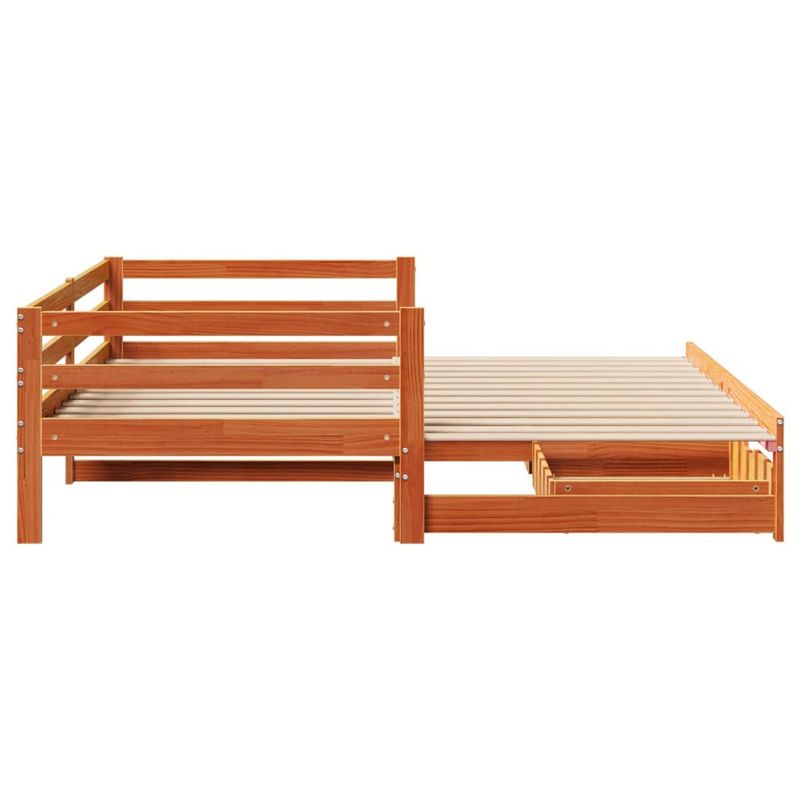 Casa si Gradina - Mobilier - Paturi si accesorii - Paturi - Pat zi cu extensie/sertare maro ceruit 90x190 cm lemn masiv pin - Infinity.ro