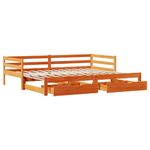 Casa si Gradina - Mobilier - Paturi si accesorii - Paturi - Pat zi cu extensie/sertare maro ceruit 90x190 cm lemn masiv pin - Infinity.ro