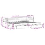 Casa si Gradina - Mobilier - Paturi si accesorii - Paturi - Pat zi cu extensie/sertare maro ceruit 90x190 cm lemn masiv pin - Infinity.ro