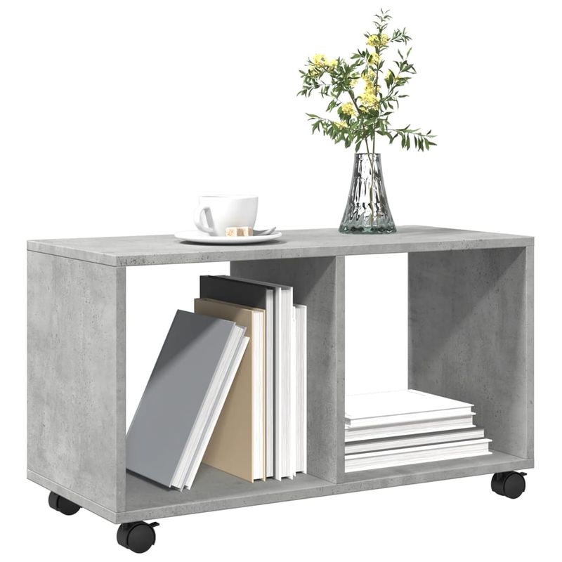 Casa si Gradina - Mobilier - Mobilier baie - Comode baie - Dulap cu roti, gri beton, 72x33x42,5 cm, lemn prelucrat - Infinity.ro