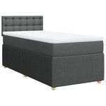 Casa si Gradina - Mobilier - Paturi si accesorii - Paturi - Pat box spring cu saltea, gri inchis, 80x200 cm, textil - Infinity.ro