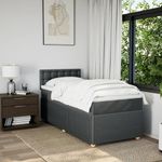 Casa si Gradina - Mobilier - Paturi si accesorii - Paturi - Pat box spring cu saltea, gri inchis, 80x200 cm, textil - Infinity.ro