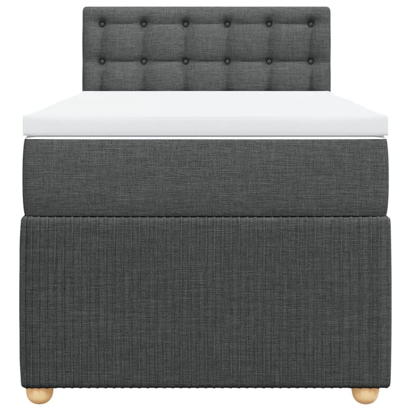 Casa si Gradina - Mobilier - Paturi si accesorii - Paturi - Pat box spring cu saltea, gri inchis, 80x200 cm, textil - Infinity.ro
