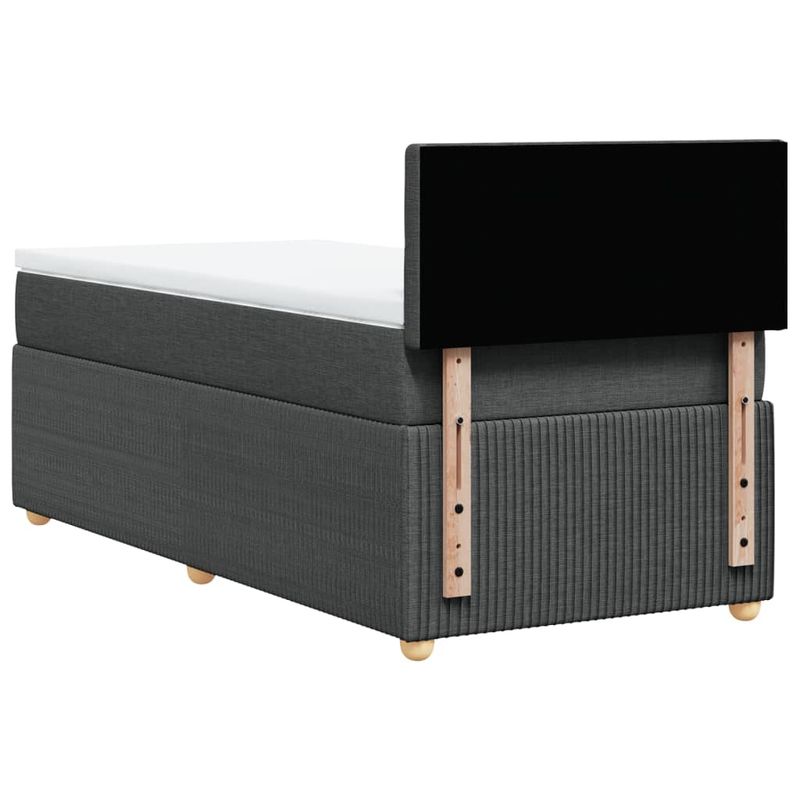 Casa si Gradina - Mobilier - Paturi si accesorii - Paturi - Pat box spring cu saltea, gri inchis, 80x200 cm, textil - Infinity.ro