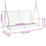 Casa si Gradina - Gradina si terasa - Balansoare si hamace - Balansoare - Banca balansoar gradina lanturi metalice negru lemn masiv brad, mărime 122.5x63x56 cm - Infinity.ro