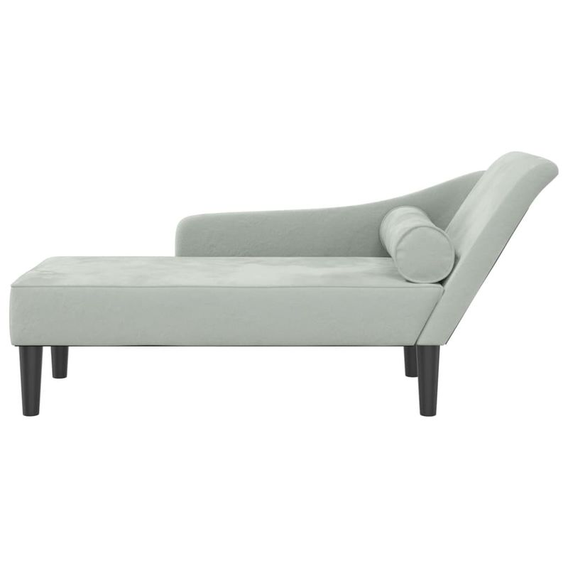 Casa si Gradina - Mobilier - Scaune si fotolii - Fotolii - Fotoliu sezlong cu perne, gri deschis, catifea - Infinity.ro