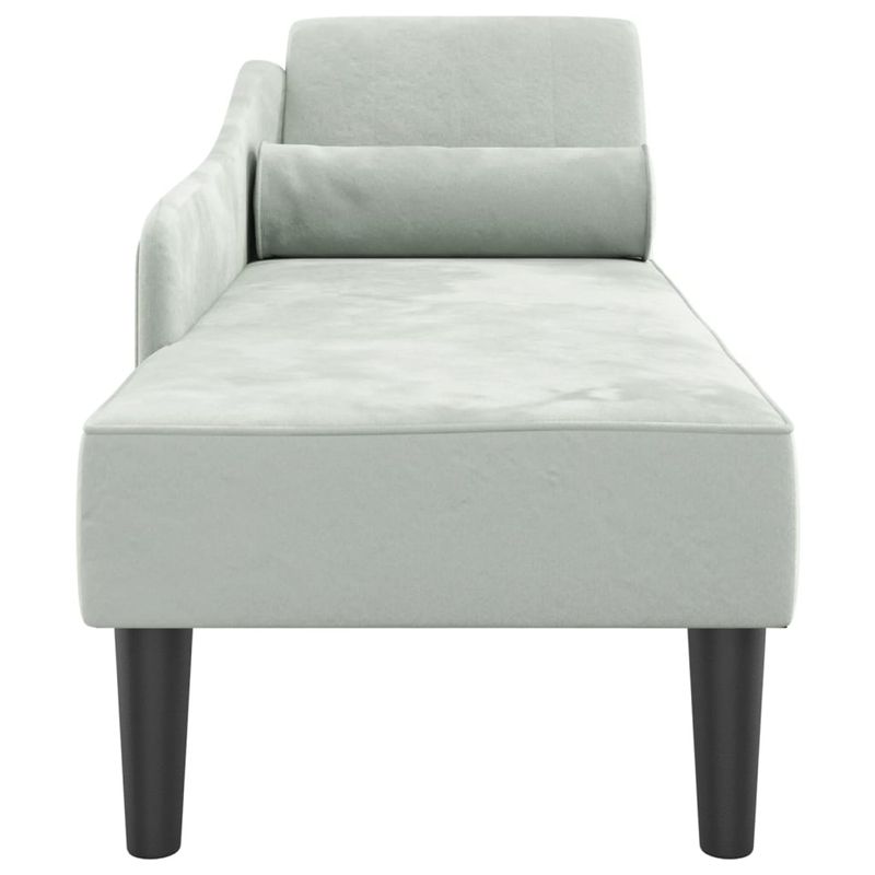 Casa si Gradina - Mobilier - Scaune si fotolii - Fotolii - Fotoliu sezlong cu perne, gri deschis, catifea - Infinity.ro