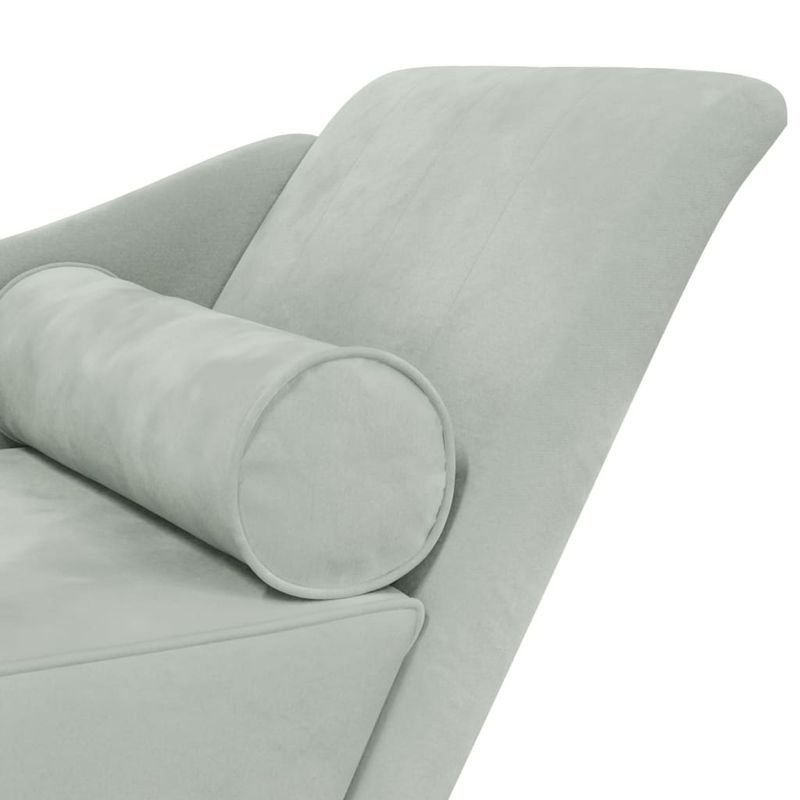 Casa si Gradina - Mobilier - Scaune si fotolii - Fotolii - Fotoliu sezlong cu perne, gri deschis, catifea - Infinity.ro