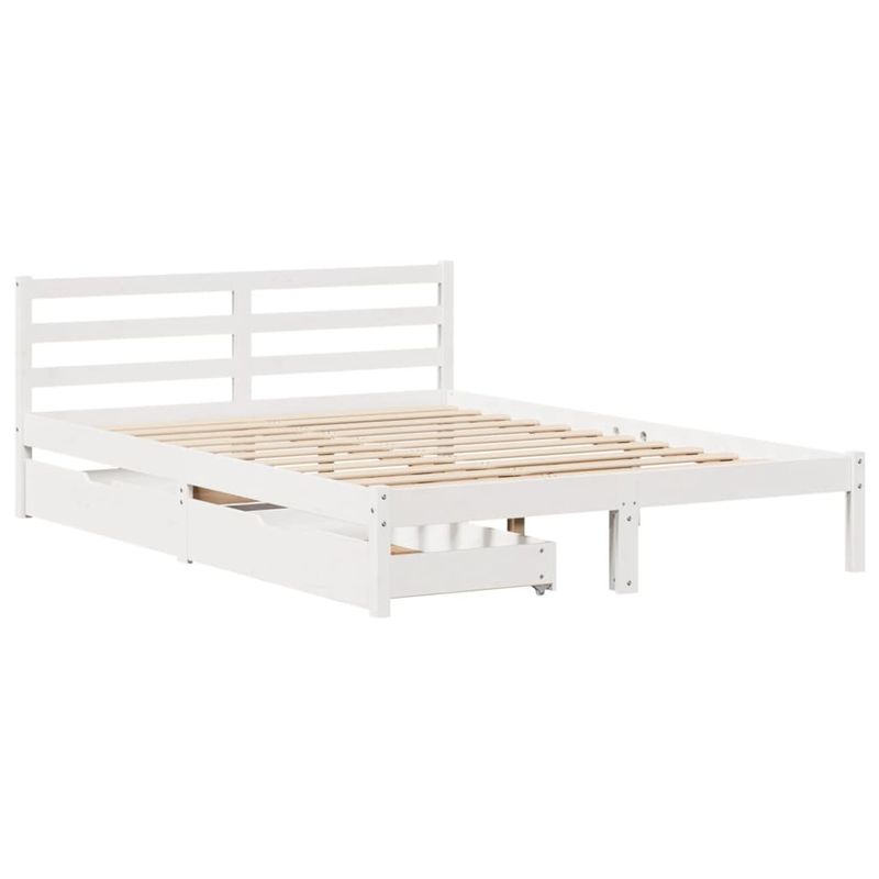 Casa si Gradina - Mobilier - Paturi si accesorii - Paturi - Cadru de pat fara saltea, alb, 150x200 cm, lemn masiv pin - Infinity.ro