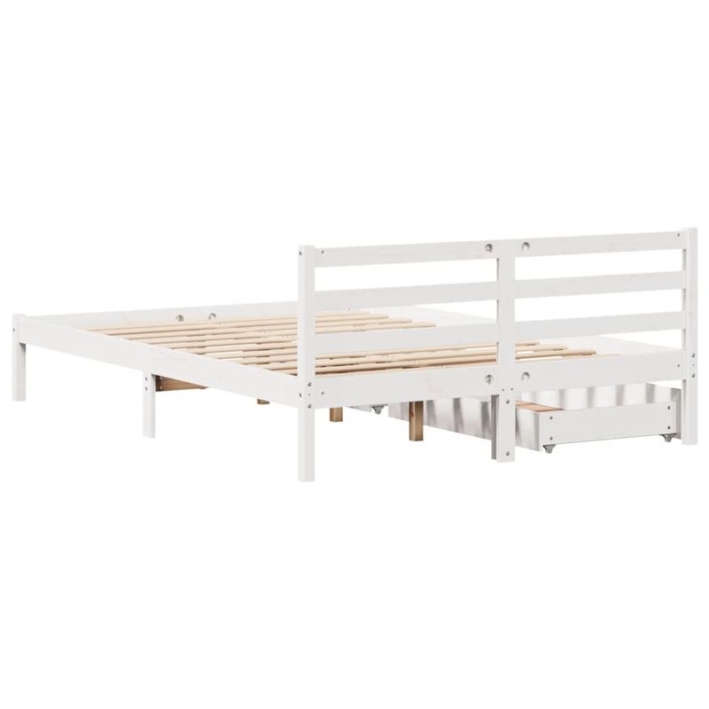 Casa si Gradina - Mobilier - Paturi si accesorii - Paturi - Cadru de pat fara saltea, alb, 150x200 cm, lemn masiv pin - Infinity.ro