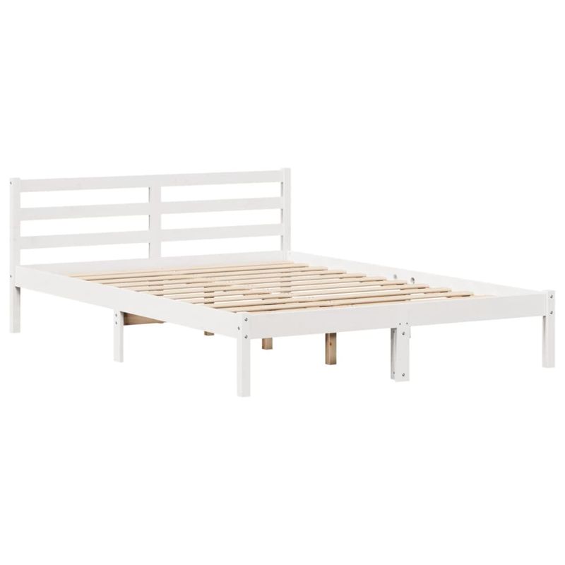 Casa si Gradina - Mobilier - Paturi si accesorii - Paturi - Cadru de pat fara saltea, alb, 150x200 cm, lemn masiv pin - Infinity.ro