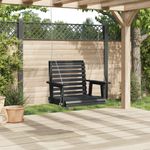 Casa si Gradina - Gradina si terasa - Balansoare si hamace - Balansoare - Leagan de gradina cu lanturi metalice, negru, lemn masiv brad, mărime 72x63x56 cm - Infinity.ro