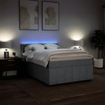 Casa si Gradina - Mobilier - Paturi si accesorii - Paturi - Pat continental, gri deschis, 140x200 cm, material textil - Infinity.ro