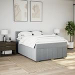 Casa si Gradina - Mobilier - Paturi si accesorii - Paturi - Pat continental, gri deschis, 140x200 cm, material textil - Infinity.ro
