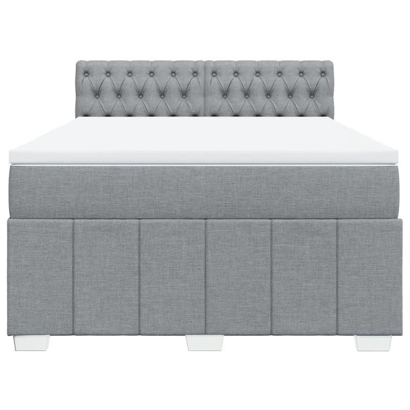 Casa si Gradina - Mobilier - Paturi si accesorii - Paturi - Pat continental, gri deschis, 140x200 cm, material textil - Infinity.ro