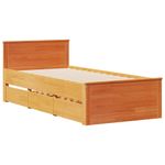 Casa si Gradina - Mobilier - Paturi si accesorii - Paturi - Cadru pat fara saltea/cu tablie maro 90x200 cm lemn masiv pin - Infinity.ro
