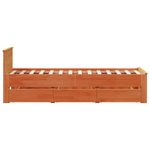 Casa si Gradina - Mobilier - Paturi si accesorii - Paturi - Cadru pat fara saltea/cu tablie maro 90x200 cm lemn masiv pin - Infinity.ro