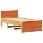 Casa si Gradina - Mobilier - Paturi si accesorii - Paturi - Cadru pat fara saltea/cu tablie maro 90x200 cm lemn masiv pin - Infinity.ro