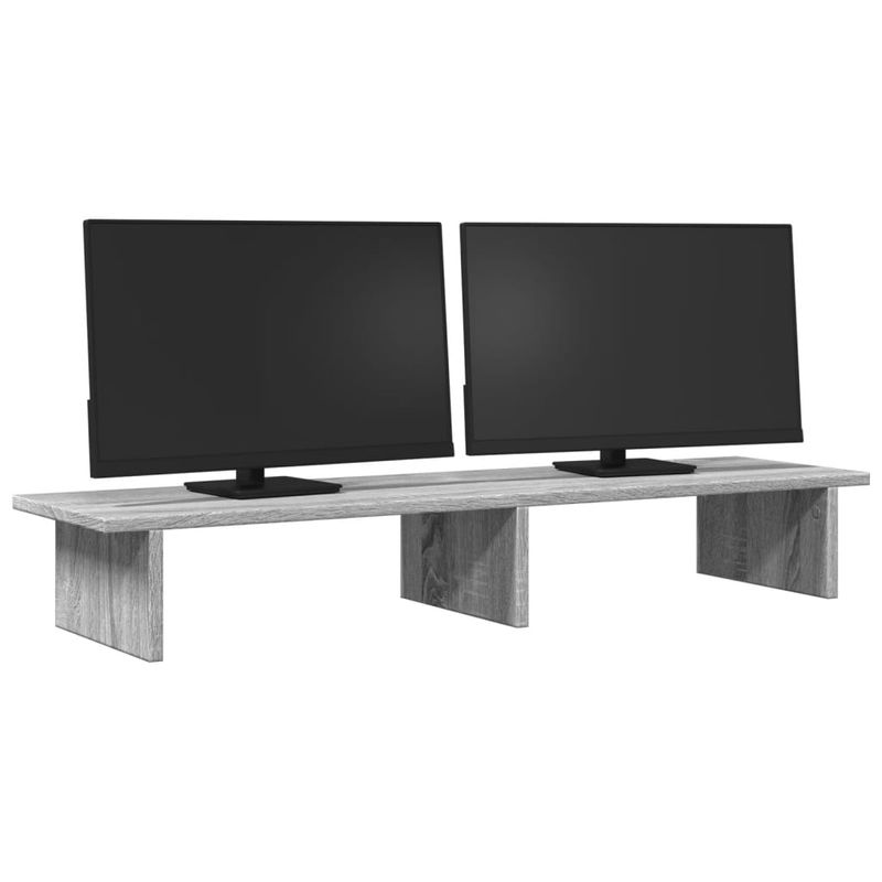 PC, gaming si accesorii - Desktop PC & monitoare - Accesorii monitoare - Suport monitor, sonoma gri, 100x27x15 cm, lemn prelucrat - Infinity.ro