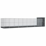 Petshop - Accesorii petshop - Culcusuri si custi - Tarcuri si colivii - Voliera de pasari cu extensie, argintiu, 1037x203x216 cm, otel - Infinity.ro