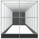 Petshop - Accesorii petshop - Culcusuri si custi - Tarcuri si colivii - Voliera de pasari cu extensie, argintiu, 1037x203x216 cm, otel - Infinity.ro