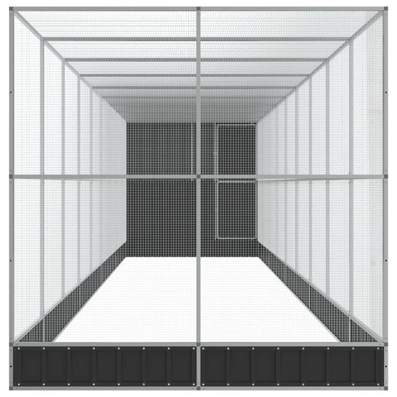 Petshop - Accesorii petshop - Culcusuri si custi - Tarcuri si colivii - Voliera de pasari cu extensie, argintiu, 1037x203x216 cm, otel - Infinity.ro