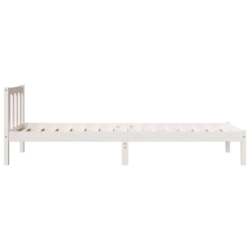 Casa si Gradina - Mobilier - Paturi si accesorii - Paturi - Cadru pat foarte lung fara saltea alb 80x220 cm lemn masiv pin - Infinity.ro