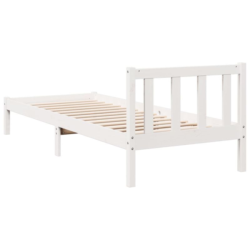Casa si Gradina - Mobilier - Paturi si accesorii - Paturi - Cadru pat foarte lung fara saltea alb 80x220 cm lemn masiv pin - Infinity.ro