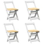 Casa si Gradina - Mobilier - Scaune si fotolii - Scaune - Scaune pliabile „Corona”, 4 buc, alb, lemn masiv pin - Infinity.ro