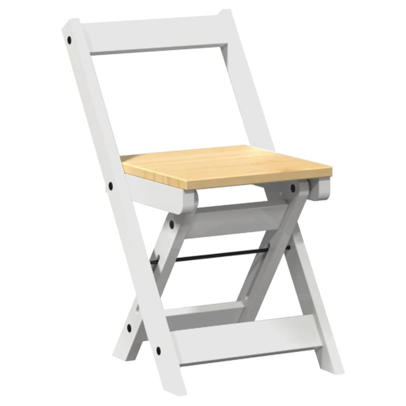 Casa si Gradina - Mobilier - Scaune si fotolii - Scaune - Scaune pliabile „Corona”, 4 buc, alb, lemn masiv pin - Infinity.ro