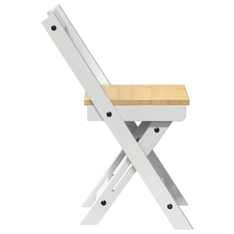 Casa si Gradina - Mobilier - Scaune si fotolii - Scaune - Scaune pliabile „Corona”, 4 buc, alb, lemn masiv pin - Infinity.ro