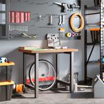 Casa si Gradina - Constructii - Scule de mana si unelte - Mese si bancuri de lucru - Banc de lucru 100x60x83 cm lemn masiv fag, dreptunghiular, maro închis - Infinity.ro