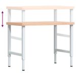 Casa si Gradina - Constructii - Scule de mana si unelte - Mese si bancuri de lucru - Banc de lucru 100x60x(73-99,5) cm lemn masiv fag dreptunghiular, maro și alb - Infinity.ro