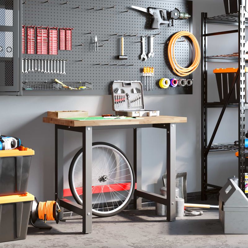 Casa si Gradina - Constructii - Scule de mana si unelte - Mese si bancuri de lucru - Banc de lucru 100x60x83 cm lemn masiv de acacia, dreptunghiular, natural - Infinity.ro