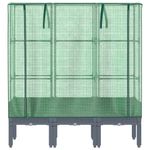Casa si Gradina - Gradinarit si plante - Plante si ghivece - Ghivece si suporturi - Strat inaltat cu husa de sera, aspect ratan, 120x40x140 cm, gri albastru - Infinity.ro